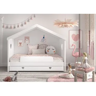 Vipack Hausbett Amori 90 x 200 cm Kiefer lackiert weiß