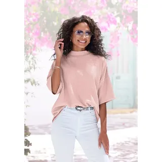 LASCANA Kurzarmshirt »mit Stehkragen« 2er-Pack, aus bügelfreier Crêpe-Qualität,