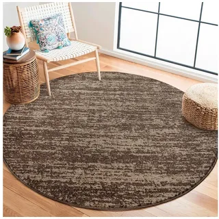 Sanat Teppich »Oslo« rund 10 mm Höhe Kurzflor, Wohnzimmer, Schlafzimmer, fussbodenheizungsgeeignet, braun B/L: ca. 150x150 cm - braun