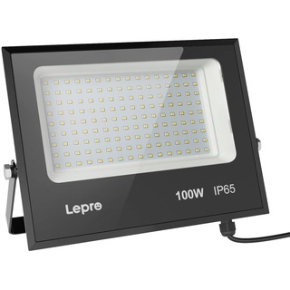 Lepro LED Strahler Außen, 100W LED Fluter Superhell Außenstrahler 12000LM, IP65 Wasserdicht 6500K Scheinwerfer Flutlicht mit 2835 SMD LEDs, Außenlampe für Garten, Innenhöfe, Garage, Hotel, Sportplatz