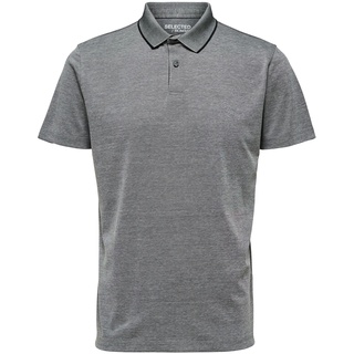 SELECTED HOMME Poloshirt »SLHLEROY COOLMAX SS POLO NOOS« SELECTED HOMME medium grey melange L