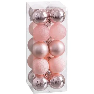 Unyqoos® 20er Set rosa Weihnachtskugeln – bruchsichere, wetterfeste Christbaum-Dekoration für Innen & Außen, vielseitige Tisch- und Raumdeko - Rosa