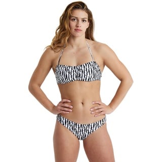 arena Allover Damen Bandeau Bikini Schnell trocknender Badeanzug aus Stretchgewebe Damen Badeanzug mit abnehmbaren Körbchen und Oberteil mit Schnürsenkeln