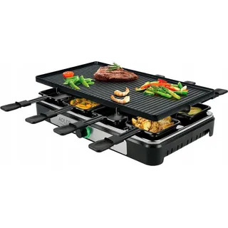 Adler AD 6616 Raclette Elektrogrill 1400 W, schwarz/Edelstahl (AD 6616)