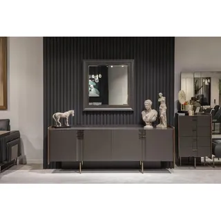 Sideboard Modern Sideboard Anrichte mit Spiegel Luxus JVmoebel - Schwarz