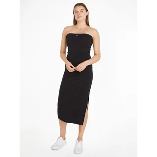 Tommy Jeans Jerseykleid »TJW MIDI BODYCON TUBE DRESS«, mit Tommy Jeans Flagge, schwarz