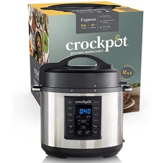 Crockpot Express Kocher | programmierbarer 12-in-1-Multikocher mit Schongarer sowie Dämpf- und Sauté-Funktion | 5,6 Liter (6–7 Personen) | Edelstahl [CSC051X]