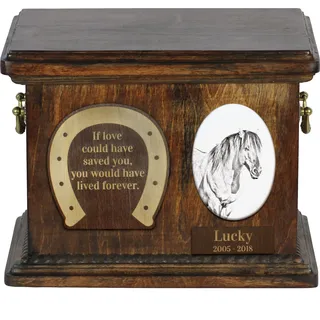 Henson-Pferd - Eine Urne für die Asche eines Pferdes, eine Urne für ein Pferd mit Foto, personalisierte Tierasche-Box von Art-Dog.
