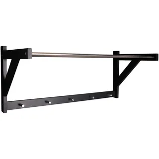 Hutablage , Schwarz, Silberfarben , Holz, Metall , Pappel , 32x34x78 cm , Garderobe, Garderobenhaken, Hakenleisten
