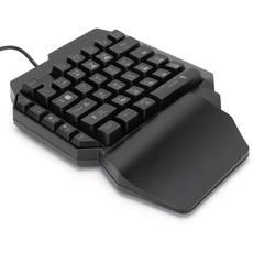 VBESTLIFE Einhandtastatur, USB-Tastatur, für Gamer, 7-Farben-Hintergrundbeleuchtung, Computerzubehör, Spieletastatur(SCHWARZ)