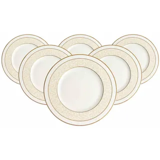 Villeroy & Boch Speiseteller Ivoire 27,5 cm weiß/gold 6er Set
