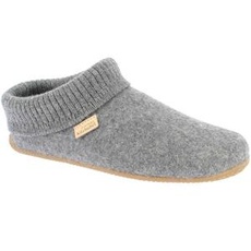 Pantoffel Strickbündchen Unisex Hausschuhe mit Fußbett, Grau