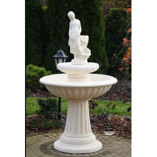 Zierbrunnen Springbrunnen 162cm Skulptur Brunnen Deko Garten Fontaine Teich Neu - Weiß