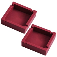 2 Stücke 10cm Silikon Aschenbecher Hochtemperatur Hitzebeständiger Tischplatte Aschenbecher für Drinnen und Draußen (Rot)