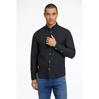 LINDBERGH Businesshemd mit Button-down-Kragen, schwarz