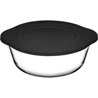 Borcam Backform aus Glas 2,2L mit Deckel Ideal für Kuchen, Desserts oder Ofengerichte - Transparent