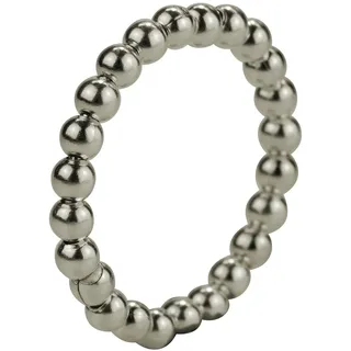 SILBERMOOS Damen Ring Kugelring Stapelring Beisteckring glänzend 925 Sterling Silber, Größe:52