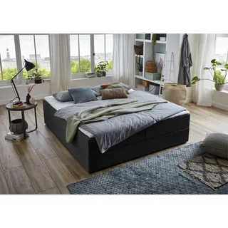 Atlantic Home Collection Boxbett »Lucy«, ohne Kopfteil, frei im Raum stellbar, mit Bettkasten grau