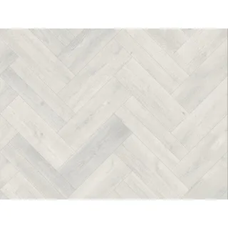 Primaflor PVC TURIN - Fischgrätdekor Weiß 009S - 2,00m x 0,50m - Meterware - Vinyl-Boden in Holzoptik für Küche, Wohn- und Badezimmer, Hochwertige Auslegware, Anti-Rutsch Oberfläche - Weiß