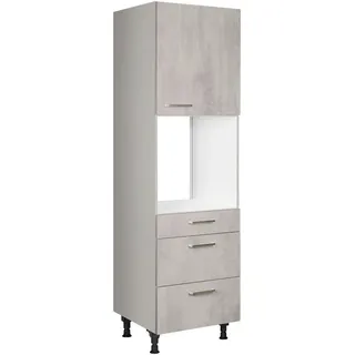 Nobilia Geräteumbauschrank , Hellgrau , Metall , 1 Fächer , 3 Schubladen , nur wie online abgebildet bestellbar , 60x216.6x58 cm , Blauer Engel, Pefc, Goldenes M, Made in Germany, DGM-Klimapakt , Küchen, Küchenmöbel, Küchenschränke, Geräteumbauschränke