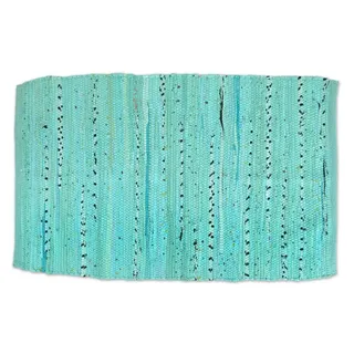 DII Chindi Home Collection Flickenteppich, handgewebt, Mehrfarbig, 50 x 80 cm, Aqua