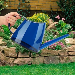 Modische Uncovered Garten Blume Sprayer lange Tülle Candy farbigen Gießkanne 1,2 L (blau) - Blau