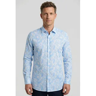 Langarmhemd OLYMP "No 6 six", Herren, Gr. 42, N-Gr, weiß, Web, Obermaterial: 97% Baumwolle, 3% Elastolefin, gemustert, sehr schmal normal, 2-Knopf-Manschette, Hemden Langarmhemd, super slim, Kentkragen, Businesshemd