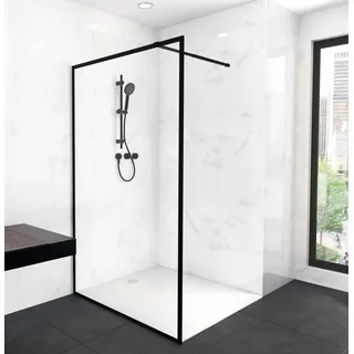 Aurlane CITY Walk-In-Dusche 120 x 200 cm schwarz Sicherheitsglas
