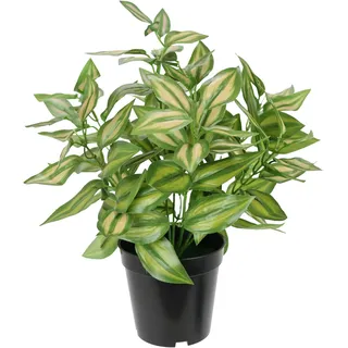 I.GE.A. Kunstpflanze »Künstliche Tradeskantie mit Topf Deko Grünpflanze Zimmerpflanze« Efeuranke Tradescantiahänger Efeu Dekopflanze Seidenpflanze Kunstblume, grün