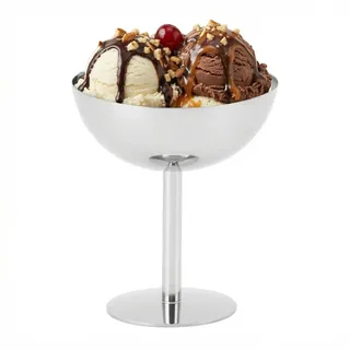 Topyond Eisbecher, Durchmesser 10 cm, Edelstahl Eisbecher mit Fuß | Eisschale, Edelstahl Dessertschale, Hoher Fuß Schützt, Metall eisschalen Für Desserts, Ice Cream, Cocktail