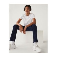 Boys M&S Collection The Jones Straight Fit Cotton with Stretch Jeans (6-16 Yrs) - Indigo, Indigo - 10-11