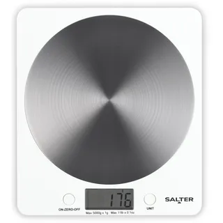 Salter Küchenwaage Digital 5kg, Digitale Küchenwaage mit Edelstahlplattform, Waage Küchenwaage mit LCD Display, Elektronische Küchenwaage mit Tara-Funktion, Präzise