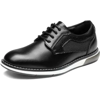 Bruno Marc Jungen Anzugschuhe Kinder Freizeitschuhe Oxford Atmungsaktive Schnürschuhe Elegante Festliche Kinderschuhe für Partys formelle Anlässe Hochzeitsschuh,Size 28.5,Schwarz,SBOX2352K