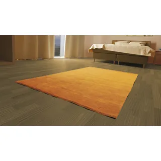 Morgenland »GABBEH FEIN Uni rechteckig, 18 mm Höhe, reine Schurwolle, uni, Wohnzimmer orange - 140 x 70 cm