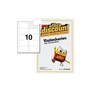 250 office discount Visitenkarten matt weiß 195 g/qm