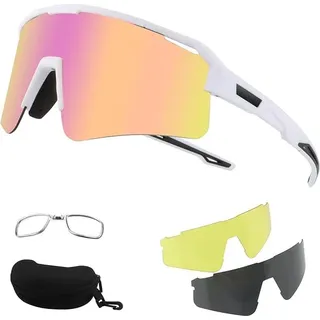 Sportsonnenbrille - Herren Damen UV400 Radbrille für Angeln - Polarisierte Radbrille mit 3 Linsen