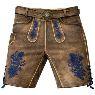 Maddox Lederhose Utz sand weinrot nappato 50