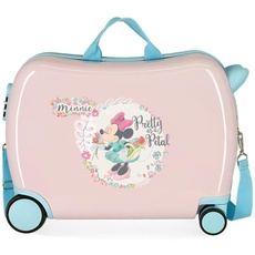 Disney Minnie Florals Kinderkoffer, Rosa, 50 x 38 x 20 cm, starr, ABS-Kombinationsverschluss, 34 l, 1,8 kg, 4 Räder, Handgepäck
