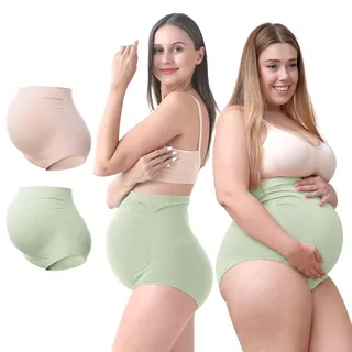 SUNNYBUY Umstandsunterwäsche Hohe Taille Nahtlos Weich & Dehnbar | Über dem Bauch, Sanfte Bauchabdeckung, Nahtlos unter Kleidern, Komfort Für die Schwangerschaft