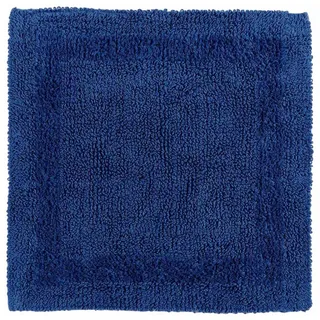 Homescapes Duschvorleger 50/50 cm, 100% Baumwolle, wendbar , Dunkelblau , Textil , Uni , Quadratisch , 50x50 cm , Oeko-Tex® Standard 100 , Heimtextilien, Badtextilien, Badematten