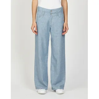 GANG Leinenhose »94CARA« mit doppeltem Bund, blau