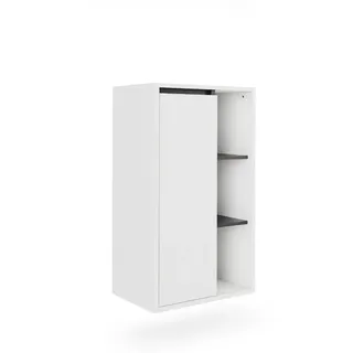 Vicco Midischrank Viola, 50 x 86 cm mit offenen Regalen, Weiß/Grau