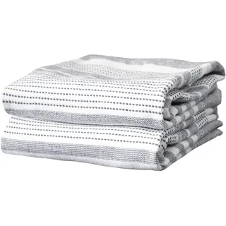 T-FAL Premium-Küchentücher, doppelseitig, gestreift, 45,7 x 71,1 cm, sehr saugfähig, langlebig, wendbar, 100% flachgewebte Baumwolle, Geschirrtücher, Handtücher, Barhandtücher, Graphit, 2 Stück