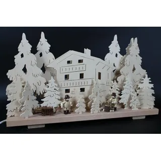 Schwibbogen mit Holzarbeitern Größe =50x30cm NEU Leuchterbogen Lichterbogen