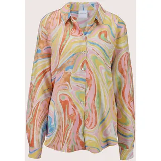 MADELEINE Hemdbluse »Bluse Longbluse mit Unikat-Print«, weiß