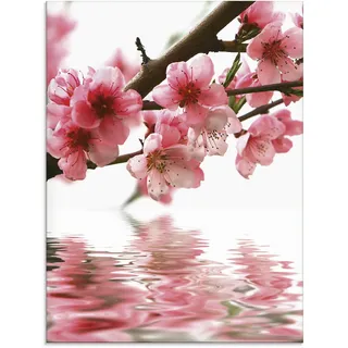 Artland Glasbild »Pfirsichblüten reflektieren im Wasser«, Blumen, (1 St.), in verschiedenen Größen Artland pink