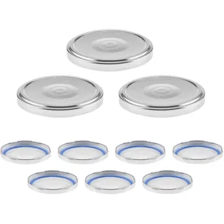 mikken 10 Deckel für Marmeladengläser 8,5 cm TO82 Blueseal - BPA/PVC-frei, Twist-Off Ersatzdeckel Schraubdeckel für Sturzgläser und Einmachgläser silber