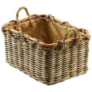 Locker Kaminholzkorb Holz grau