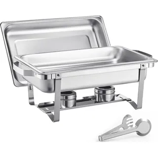 Chafing Dish, Edelstahl, platzsparendes Design, Silber 4 Stück