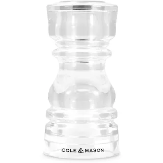 Cole & Mason London Salz und Pfefferstreuer Klein 13 cm, Mini Gewürzstreuer | Transparent Acryl, Mini Salzstreuer für Unterwegs, Camping, Küche und Restaurants, Kompakt und leicht Salzstreuer mit Deckel